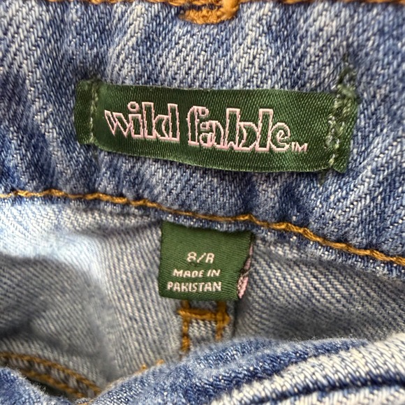 Wild Fable Womens Mid Rise Baggy Cargo Jeans Medium Wash Blue Wide Leg Size 8/R - Picture 5 of 5